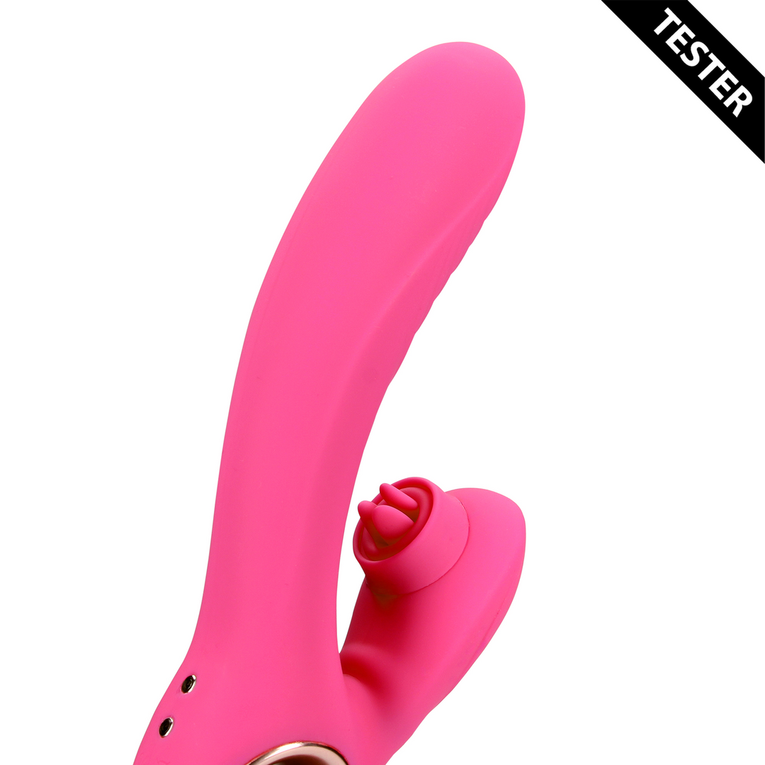 Tongue Flickering and Heating Rabbit Vibrator - Exuberant Pink