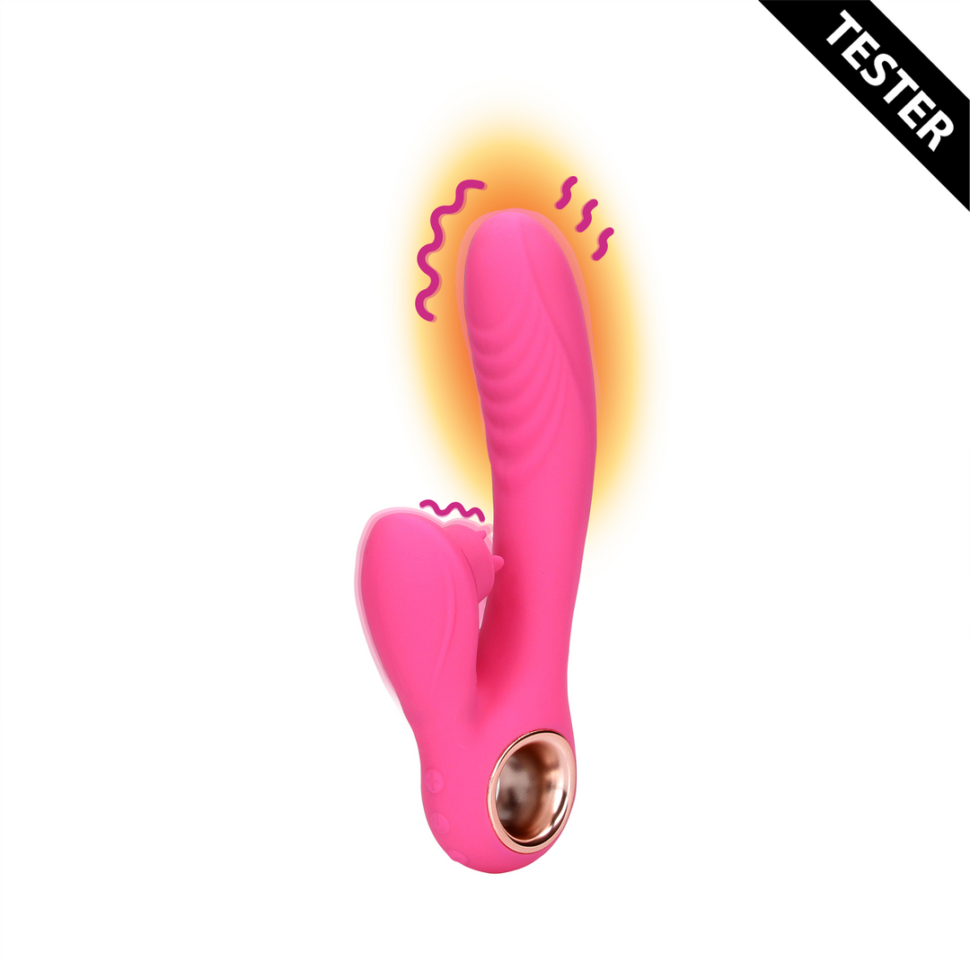 Tongue Flickering and Heating Rabbit Vibrator - Exuberant Pink