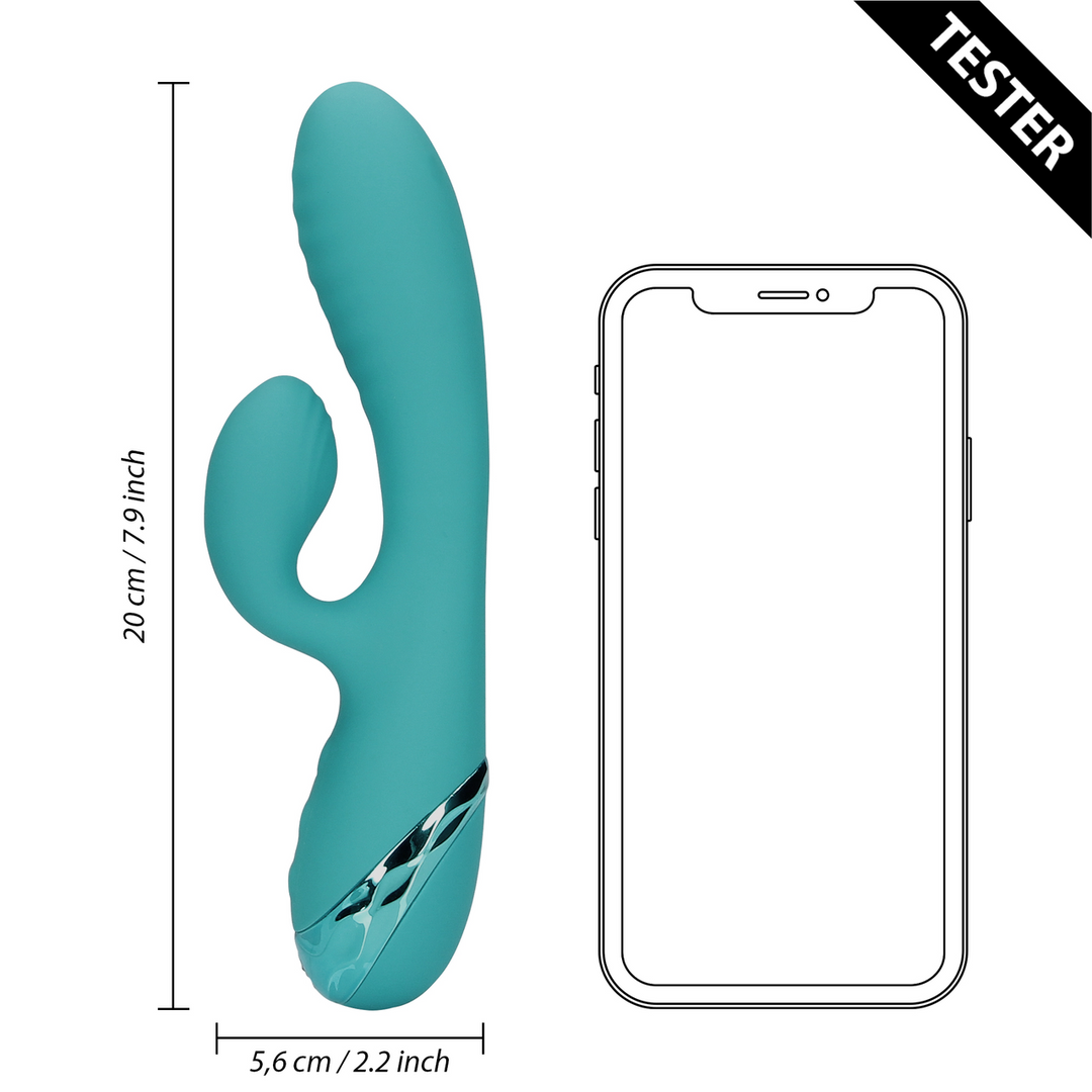 Inflatable Rabbit Vibrator - Peacock Blue