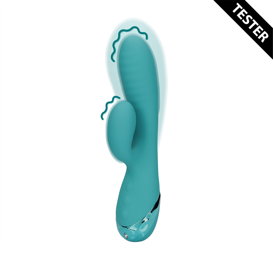 Inflatable Rabbit Vibrator - Peacock Blue