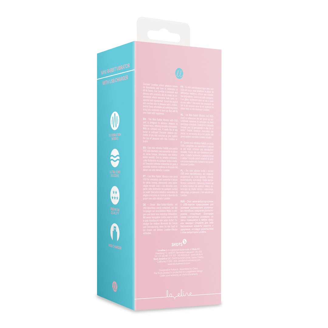 Mini Rabbit Vibrator with USB Charger - Cherry Chiffon