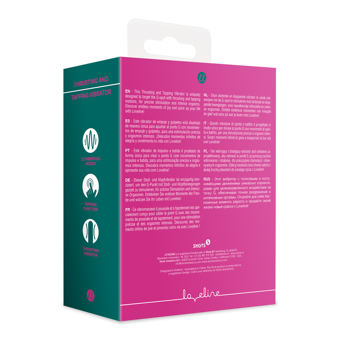 Thrusting and Tapping Vibrator - Powerful Pink