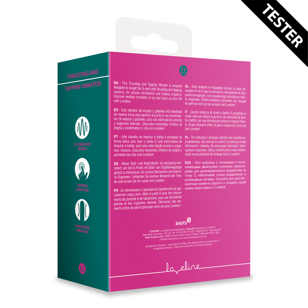Thrusting and Tapping Vibrator - Powerful Pink