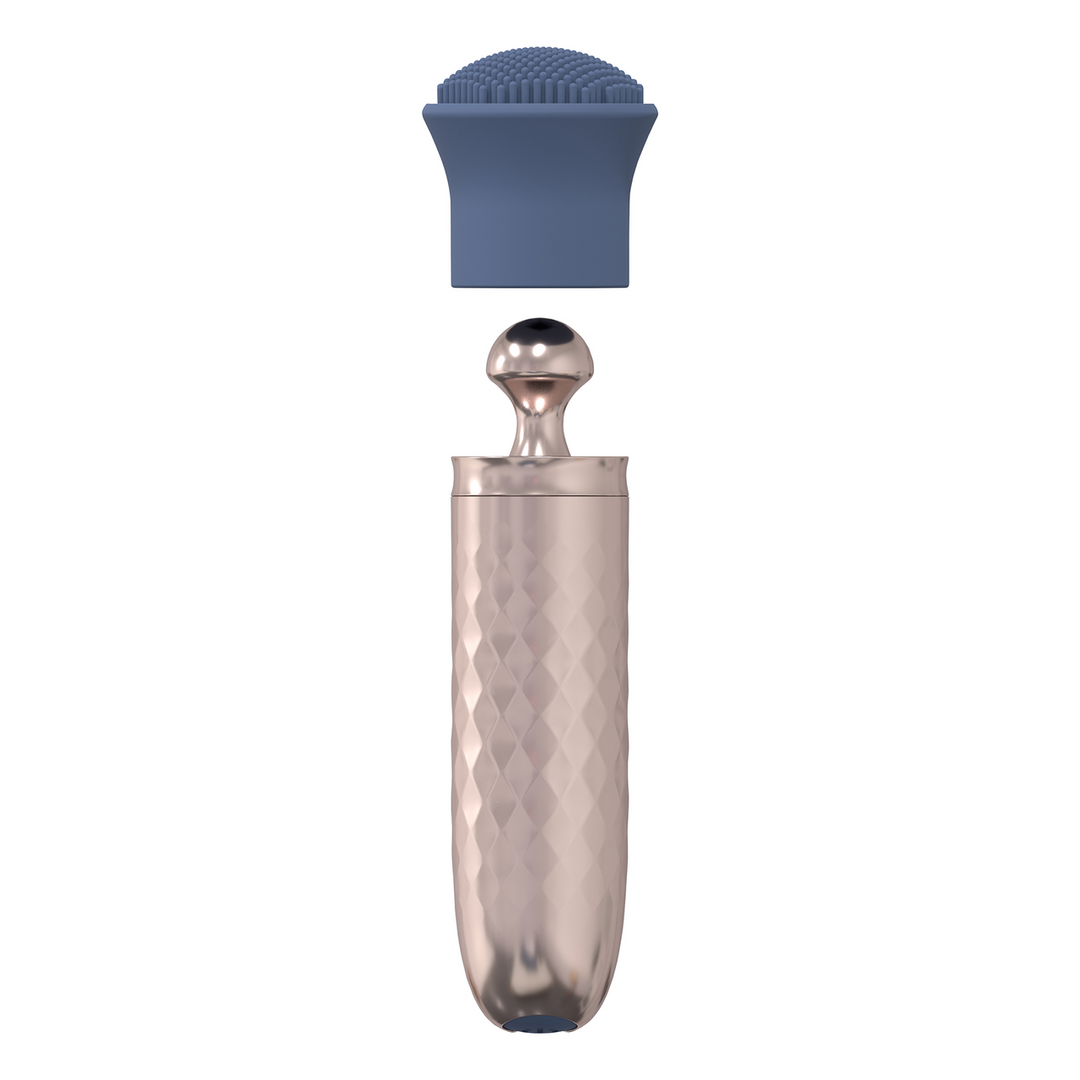 The Thrill - 10 Speed Interchangeable Vibrator - Blue