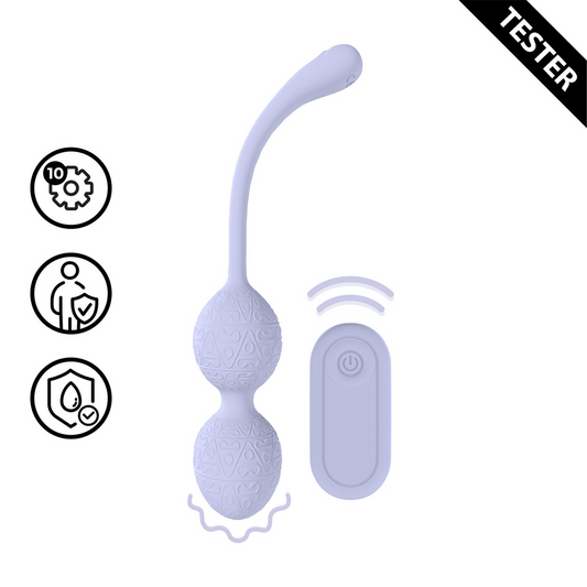 Vibrating Bead Kegel with Remote Control - Lavender - Tester