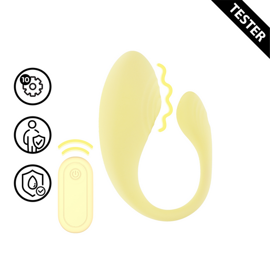 Vibrating G-Spot Vibe with Remote Control - Yellow - Tester