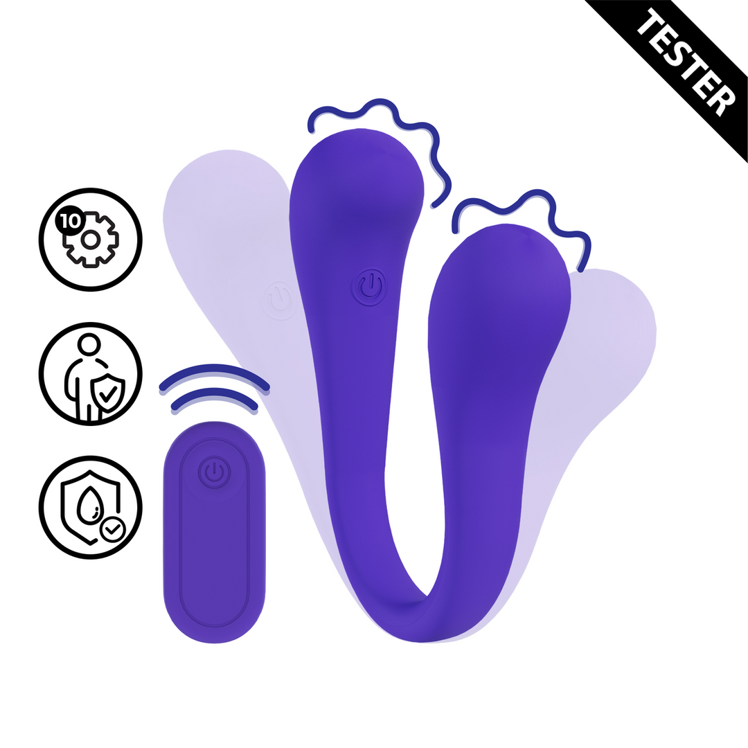 Dual-ended Bendable Vibe with Remote Control - Purple