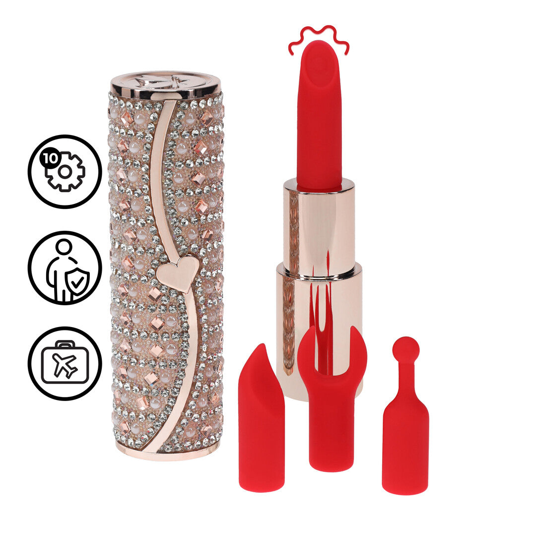 Tiffany - Lipstick Vibrator with 4 Attachments