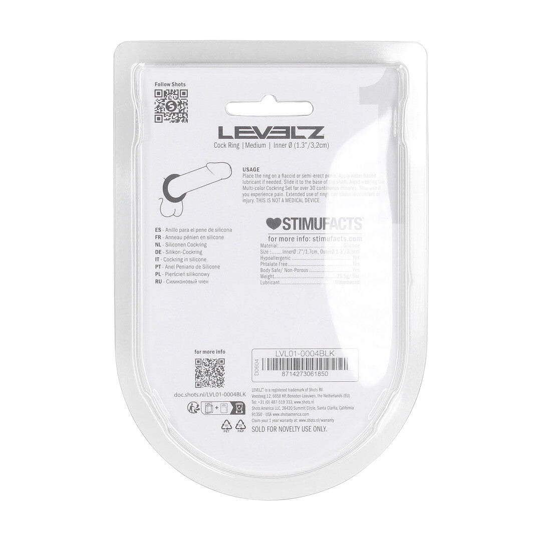Liquid Silicone Cockring - M - Black