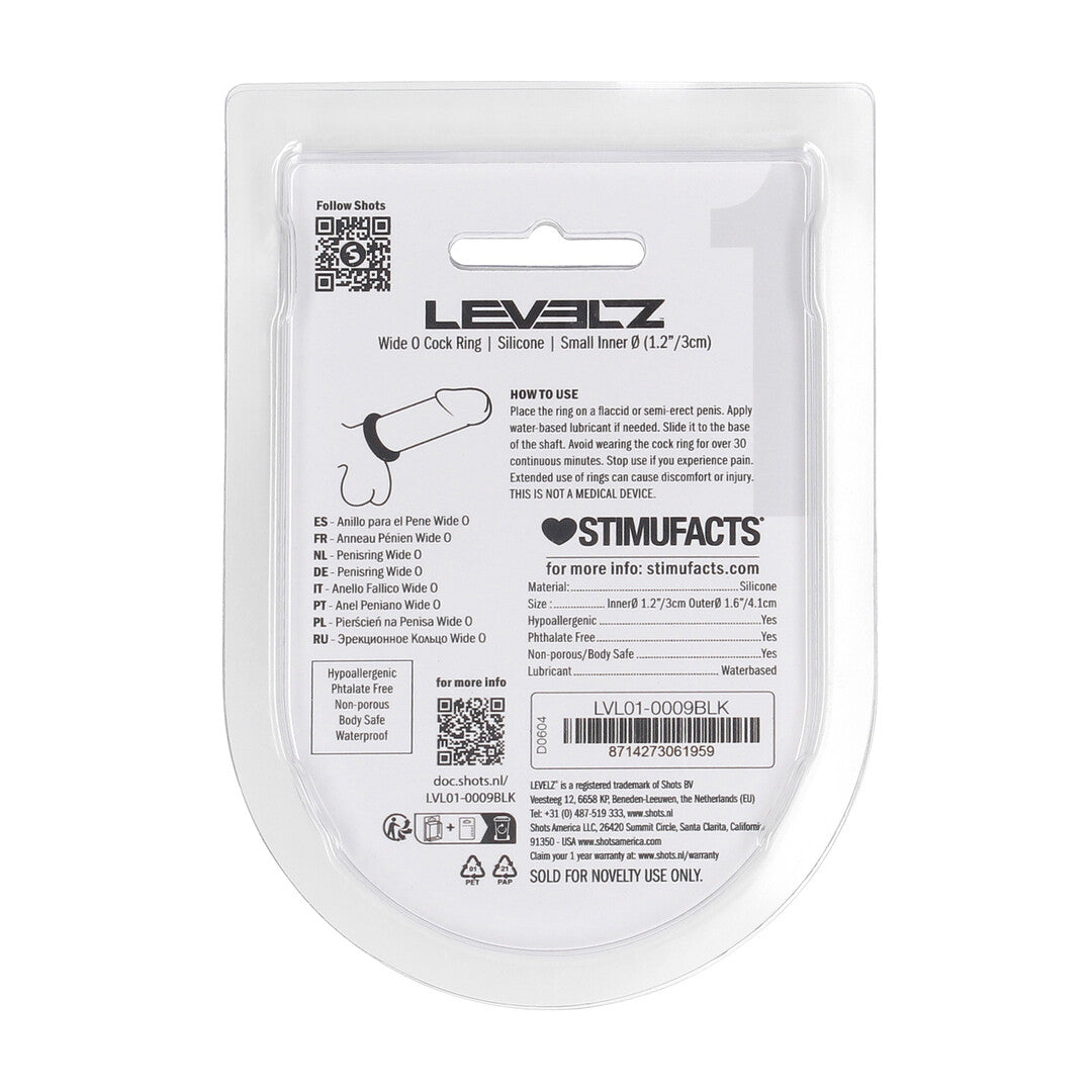 Wide O Silicone Cockring - S - 30mm - Black