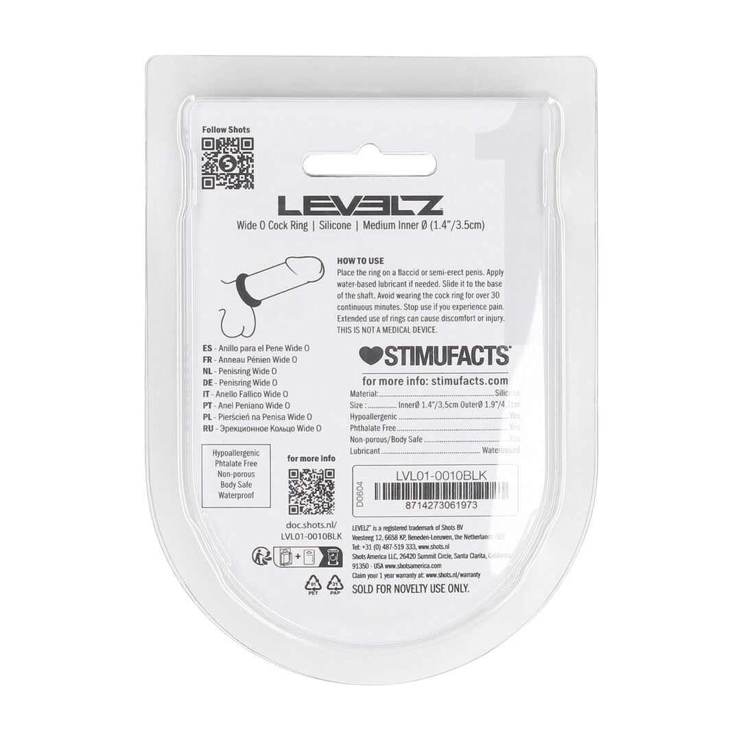 Wide O Silicone Cockring - M - 35mm - Black