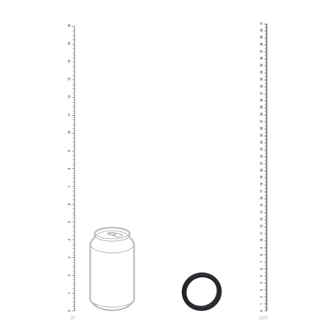 Wide O Silicone Cockring - L - 42mm - Black