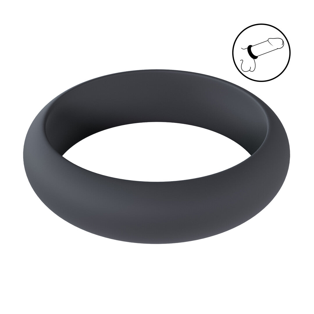 Wide O Silicone Cockring - XXL - 55mm - Black