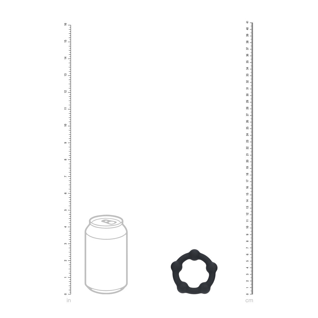 Beaded Silicone Cockring - M - 35mm - Black