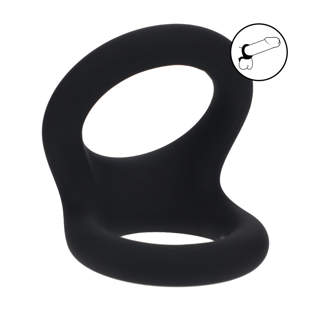 Double O Silicone Cockring - M - Black