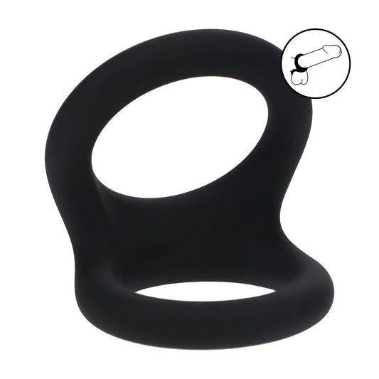 Double O Silicone Cockring - L - Black