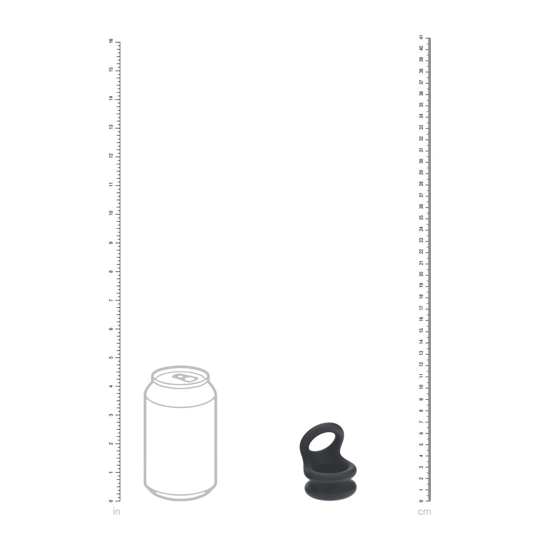 Wide Double O Silicone Cockring - S - Black