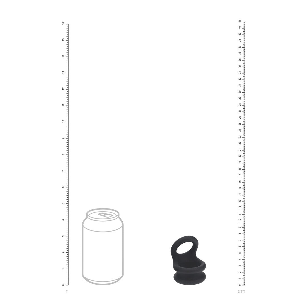Wide Double O Silicone Cockring - M - Black