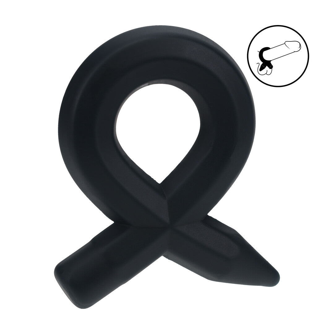 Pencil Liquid Silicone Cockring - Black