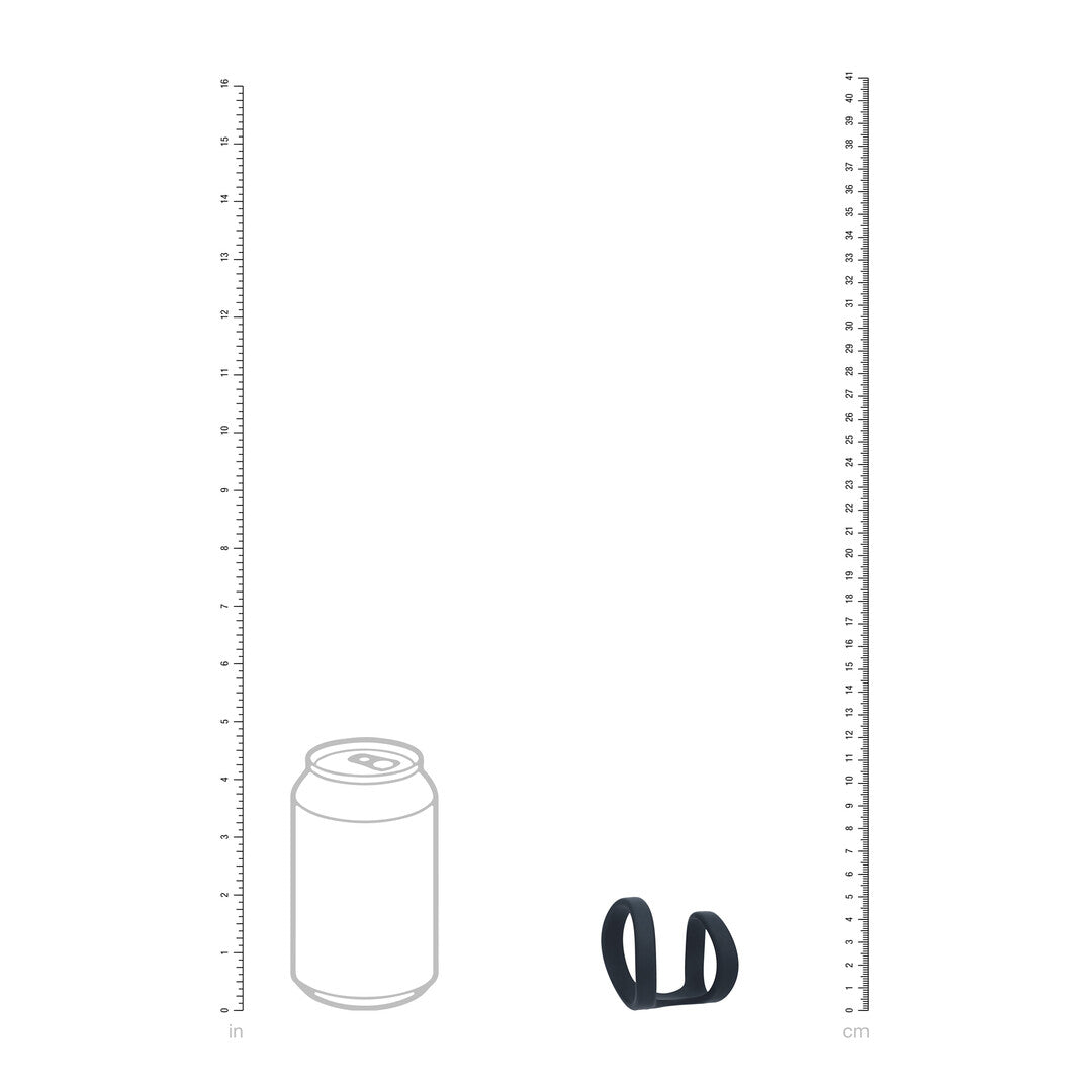 2 Loop Silicone Cockring - Black