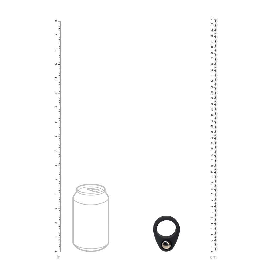 Liquid Silicone Single Weighted Ball Cockring - Black