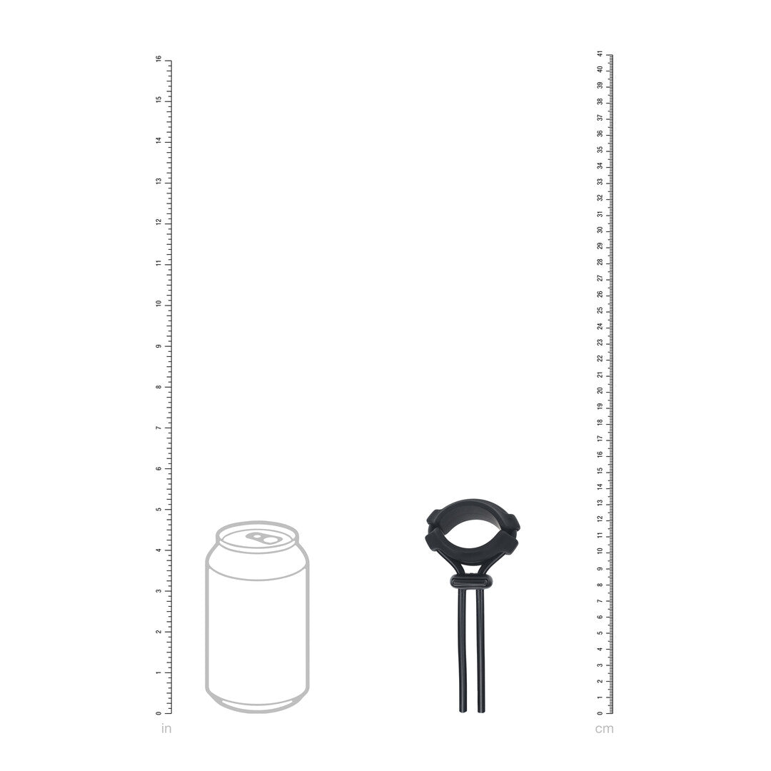 Detachable Wide Adjustable Silicone Lasso Cockring - 5mm - Black
