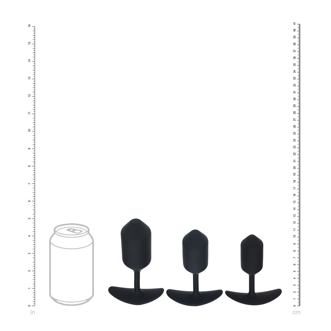 Silicone Weighted Anal Plug Training Set of 3 - Black