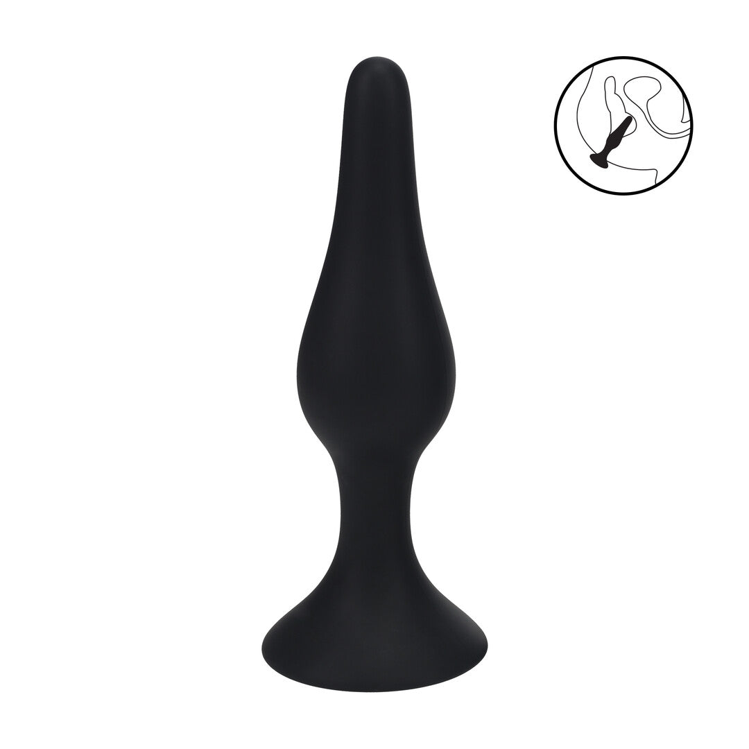 Slim Silicone Anal Plug - XL - Black