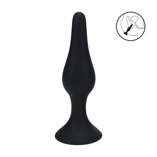 Slim Silicone Anal Plug - XL - Black