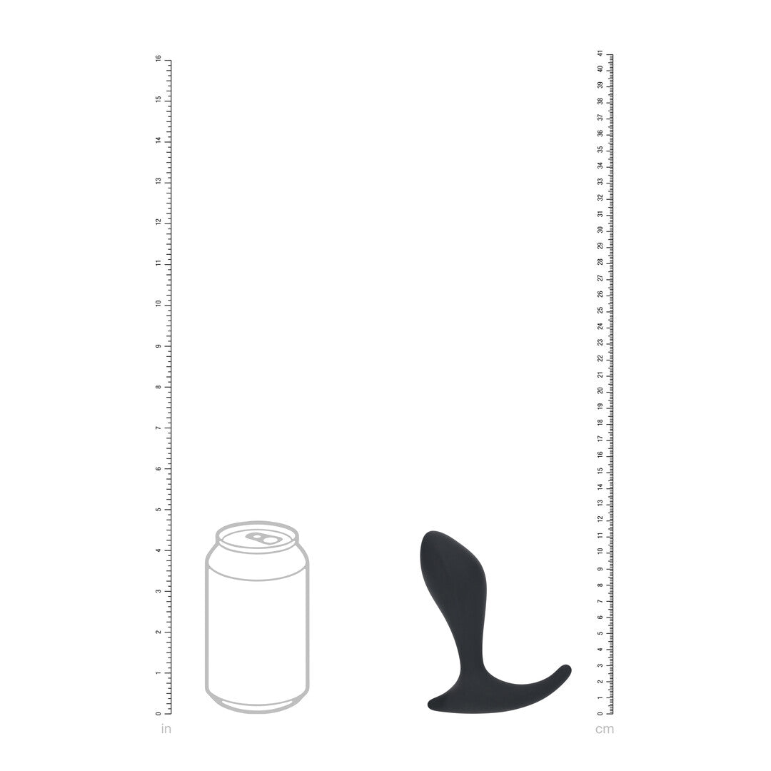 Single Ripple Silicone Prostate Massager - Black