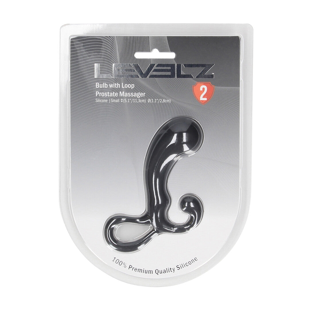 Bulb with Loop Silicone Prostate Massager - S - Black