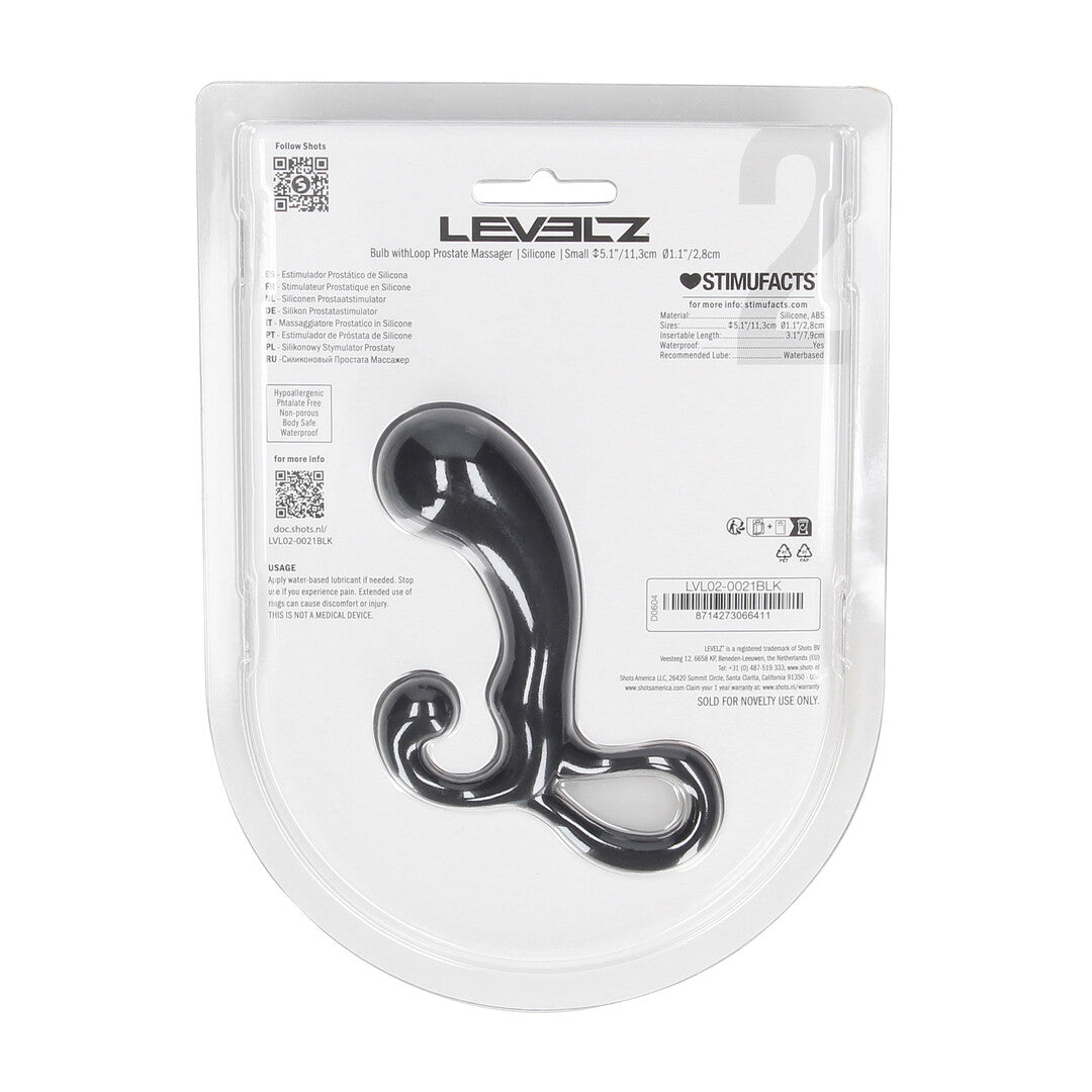 Bulb with Loop Silicone Prostate Massager - S - Black