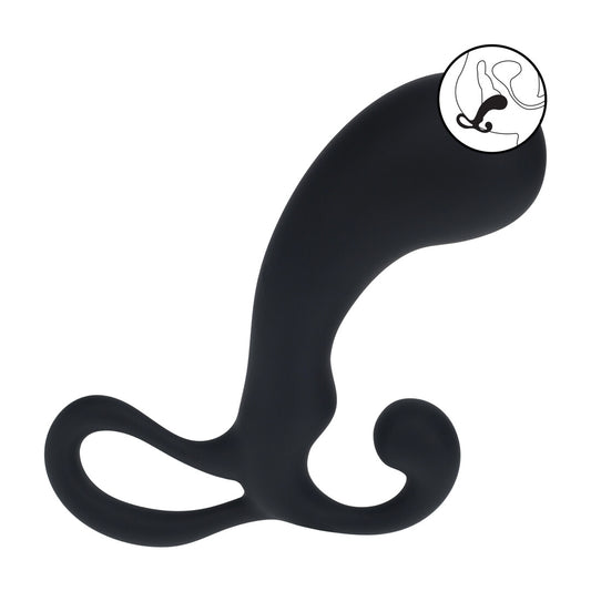 Bulb with Loop Silicone Prostate Massager - L - Black