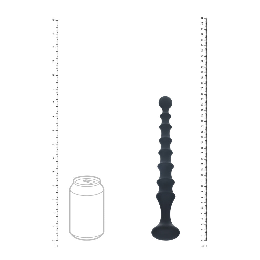 Ribbed Silicone Flared Anal Probe - Black