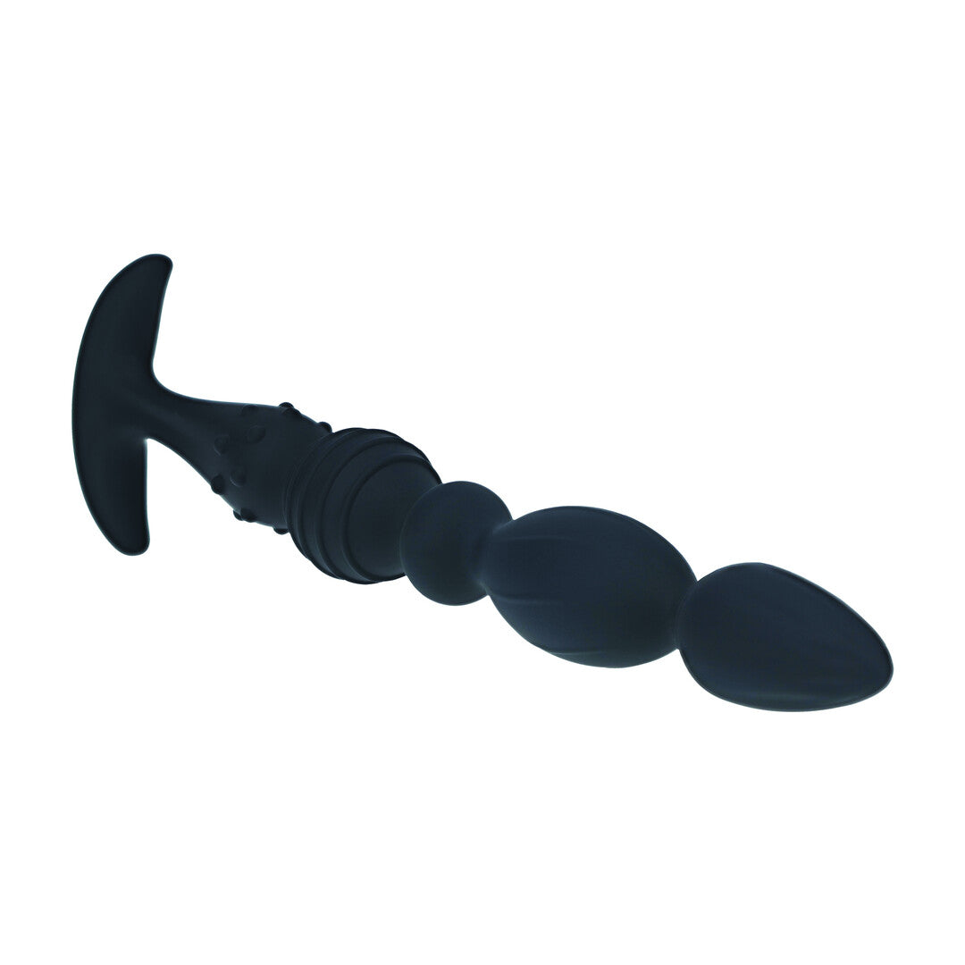 Multi Textured Silicone Flared Anal Probe - Black