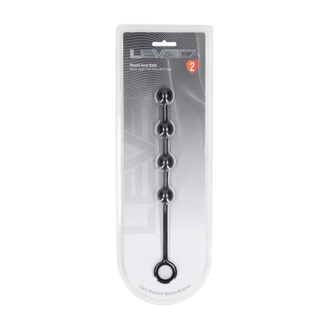 Round Silicone Anal Balls - S - 20mm - Black