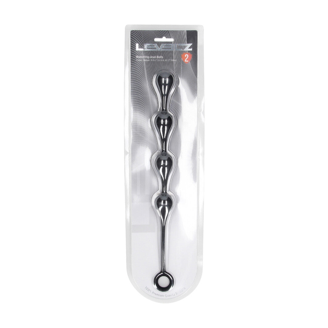 Waterdrop Silicone Anal Balls -M - 30mm - Black