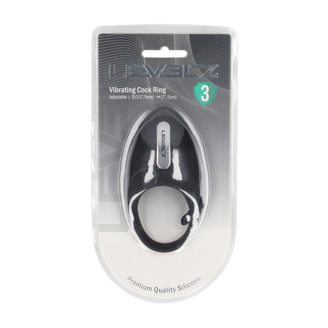 Adjustable Vibrating Silicone Cockring - Black