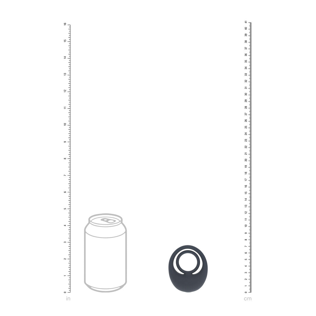 Vibrating Liquid Silicone Cock and Ball Ring - Black