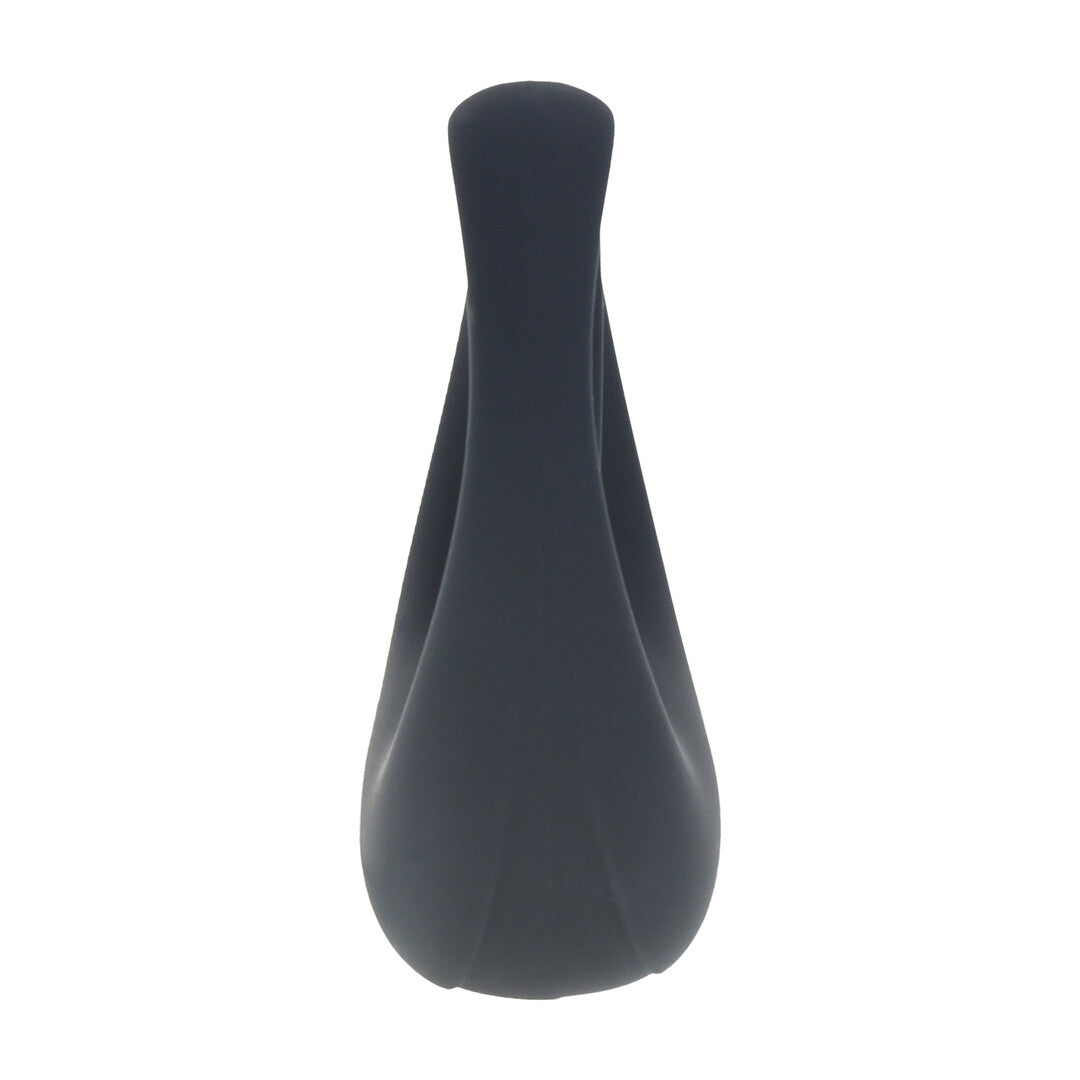 Vibrating Liquid Silicone Cock and Ball Ring - Black