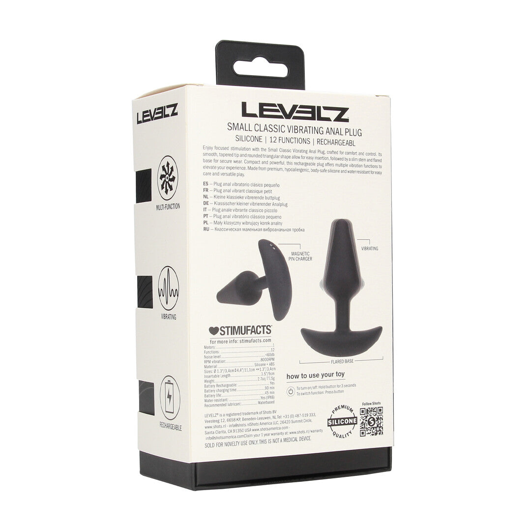 Classic Vibrating Silicone Anal Plug - S - Black