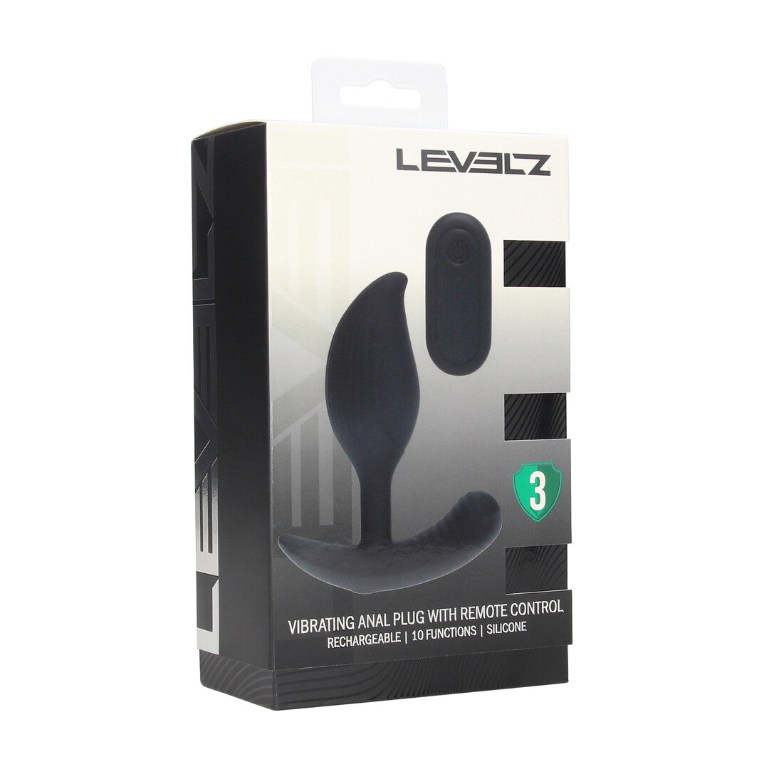 Remote Control Vibrating Liquid Silicone Anal Plug - Black