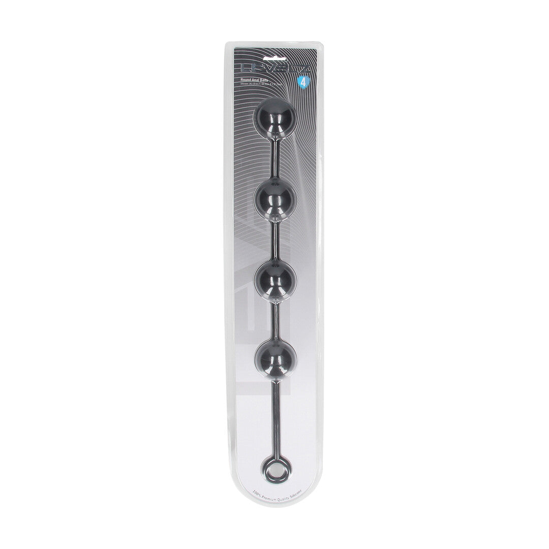 Round Silicone Anal Balls - XL - 50mm - Black