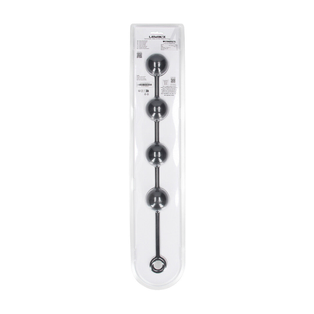 Round Silicone Anal Balls - XL - 50mm - Black
