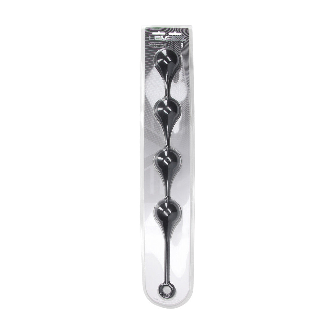 Silicone Waterdrop Anal Balls - XXL - 60mm - Black
