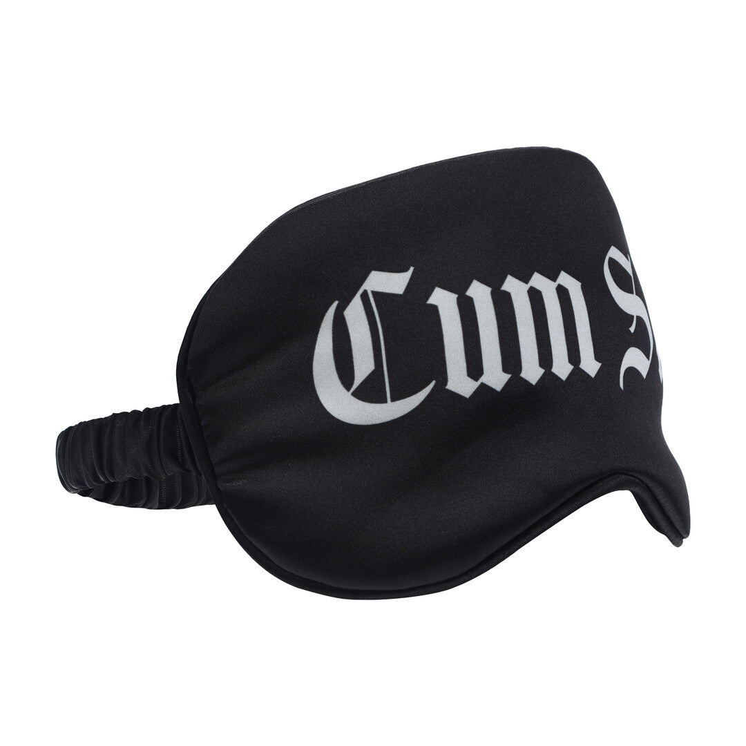 Cum Slut - Printed Satin Mask - Black