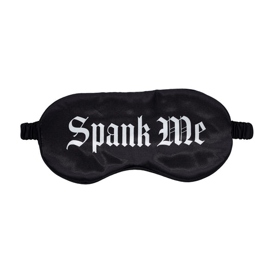 Spank Me - Printed Satin Mask - Black