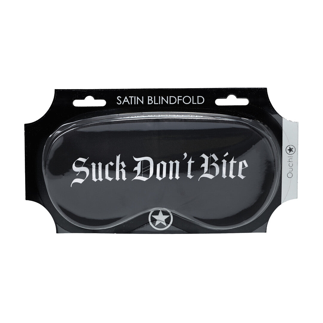 Suck Don't Bite - Printed Satin Mask - Black