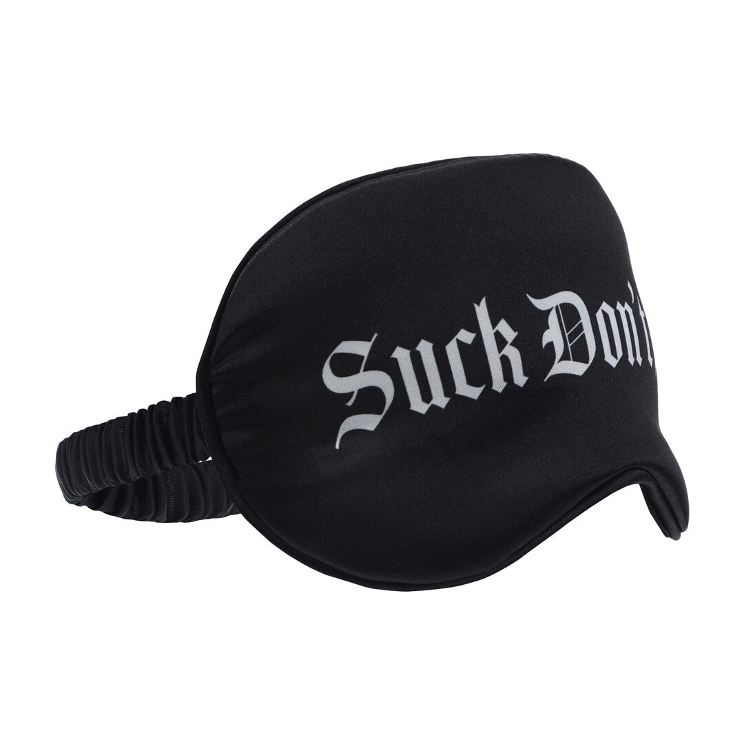 Suck Don't Bite - Printed Satin Mask - Black