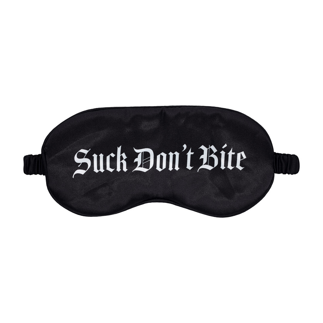 Suck Don't Bite - Printed Satin Mask - Black